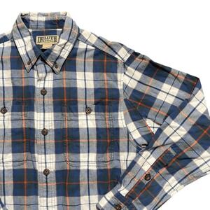 Duluth Trading Co. Slim Fit Flannel Shirt Mens Medium Plaid‎ Button Up Cotton